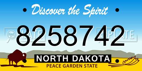 8258742 North Dakota License Plate