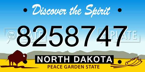 8258747 North Dakota License Plate
