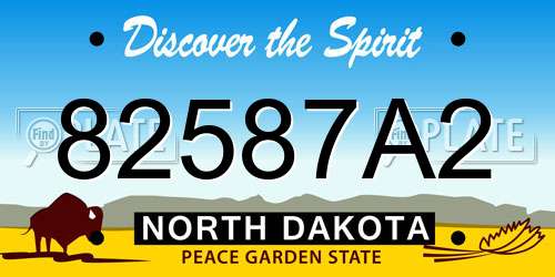82587A2 North Dakota License Plate