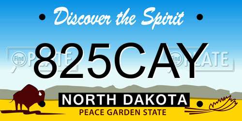 825CAY North Dakota License Plate