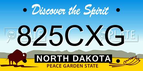 825CXG North Dakota License Plate