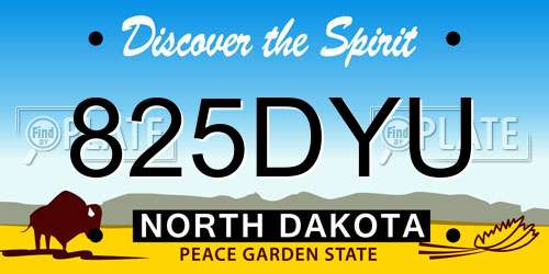 825DYU North Dakota License Plate
