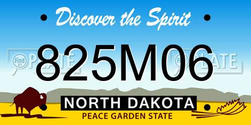 825M06 North Dakota License Plate