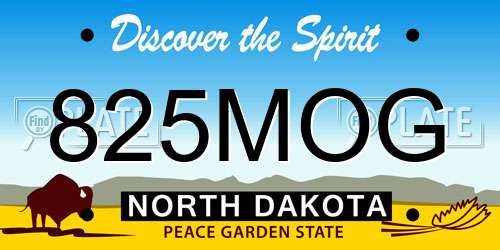 825MOG North Dakota License Plate