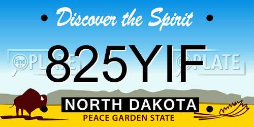 825YIF North Dakota License Plate