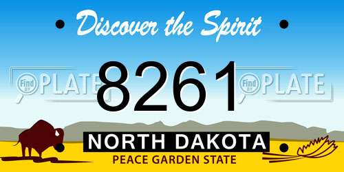 8261 North Dakota License Plate