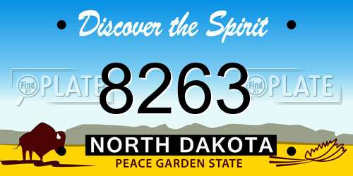 8263 North Dakota License Plate