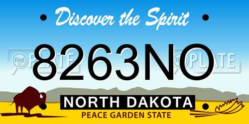 8263NO North Dakota License Plate