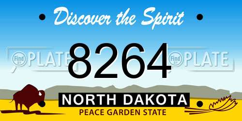 8264 North Dakota License Plate