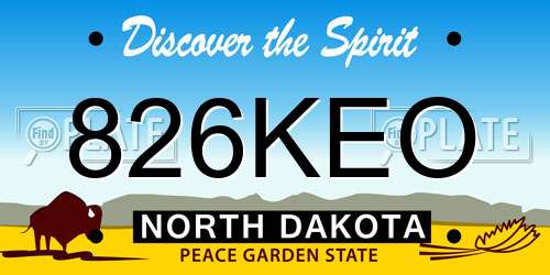 826KEO North Dakota License Plate