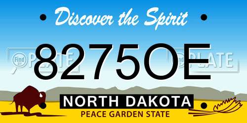 8275OE North Dakota License Plate