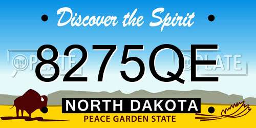 8275QE North Dakota License Plate