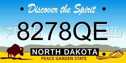 8278QE North Dakota License Plate