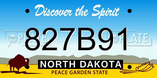 827B91 North Dakota License Plate