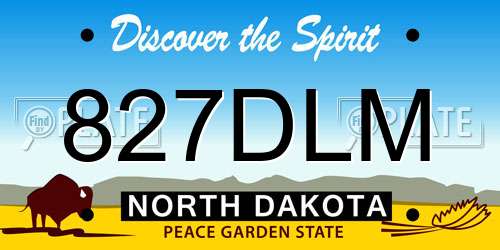 827DLM North Dakota License Plate