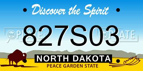 827S03 North Dakota License Plate