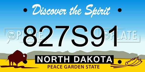 827S91 North Dakota License Plate