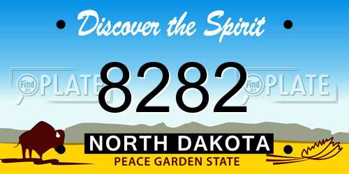 8282 North Dakota License Plate