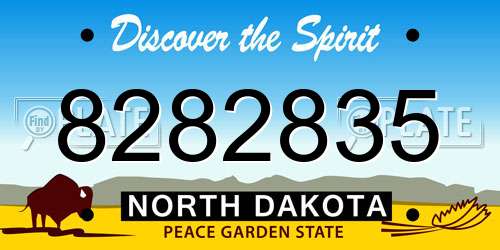 8282835 North Dakota License Plate