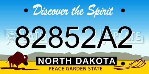 82852A2 North Dakota License Plate