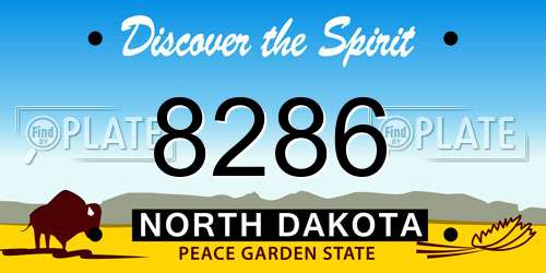 8286 North Dakota License Plate
