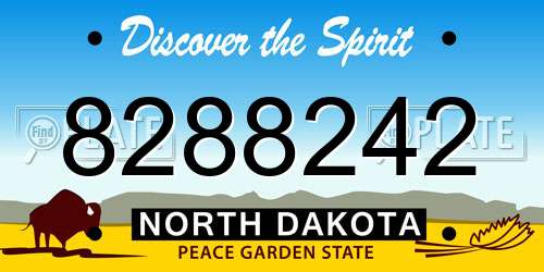 8288242 North Dakota License Plate