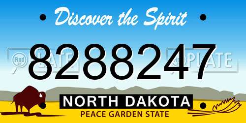 8288247 North Dakota License Plate