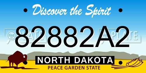 82882A2 North Dakota License Plate