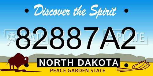 82887A2 North Dakota License Plate