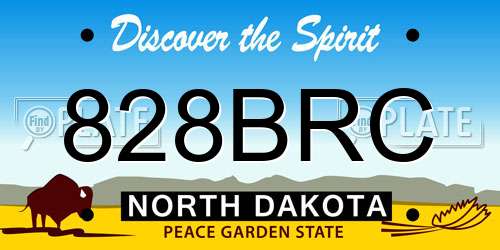 828BRC North Dakota License Plate