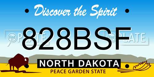 828BSF North Dakota License Plate