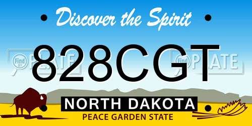 828CGT North Dakota License Plate