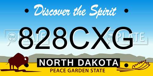 828CXG North Dakota License Plate
