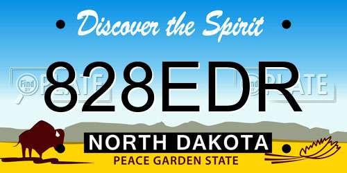 828EDR North Dakota License Plate