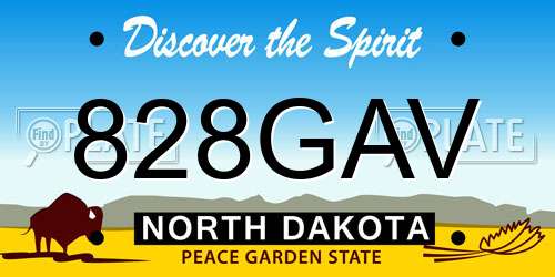 828GAV North Dakota License Plate