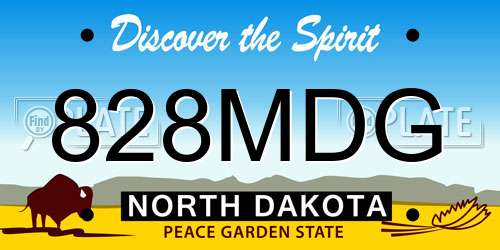 828MDG North Dakota License Plate