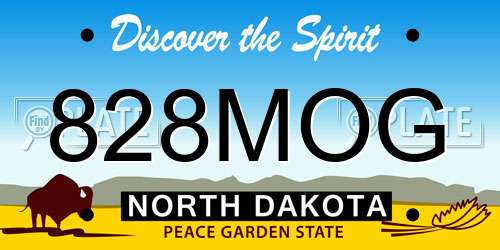 828MOG North Dakota License Plate