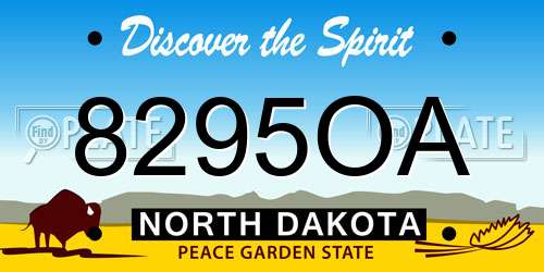 8295OA North Dakota License Plate