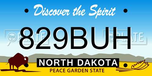 829BUH North Dakota License Plate