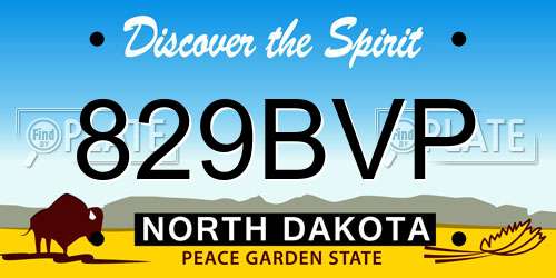 829BVP North Dakota License Plate