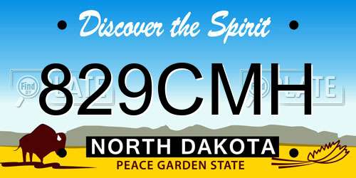 829CMH North Dakota License Plate