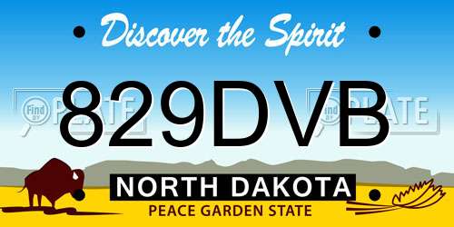829DVB North Dakota License Plate