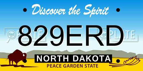829ERD North Dakota License Plate