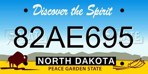 82AE695 North Dakota License Plate