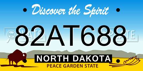 82AT688 North Dakota License Plate