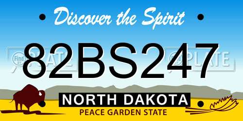 82BS247 North Dakota License Plate