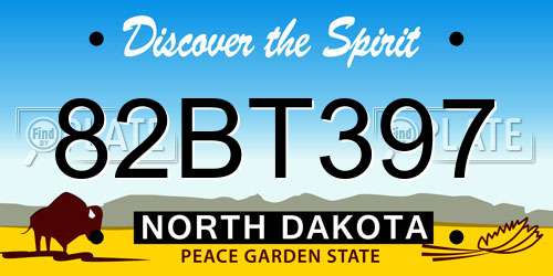 82BT397 North Dakota License Plate