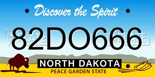 82DO666 North Dakota License Plate