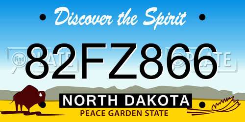 82FZ866 North Dakota License Plate