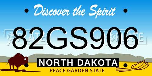 82GS906 North Dakota License Plate